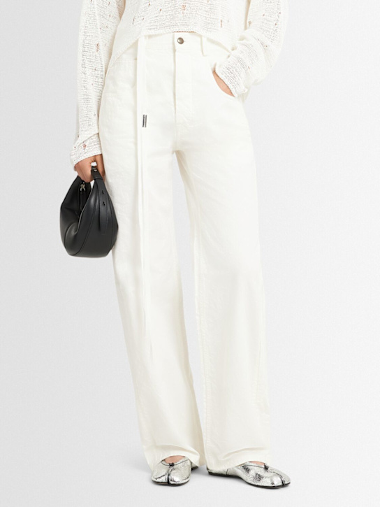 Maison Margiela: 10mm Tabi crackled leather ballerinas - women_1 | Luisa Via Roma