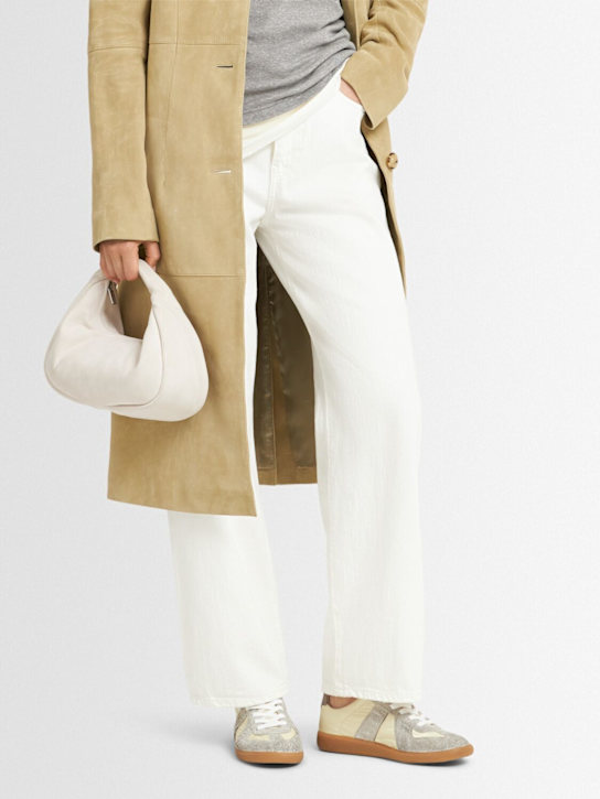 Maison Margiela: 20mm Replica leather & suede sneakers - women_1 | Luisa Via Roma