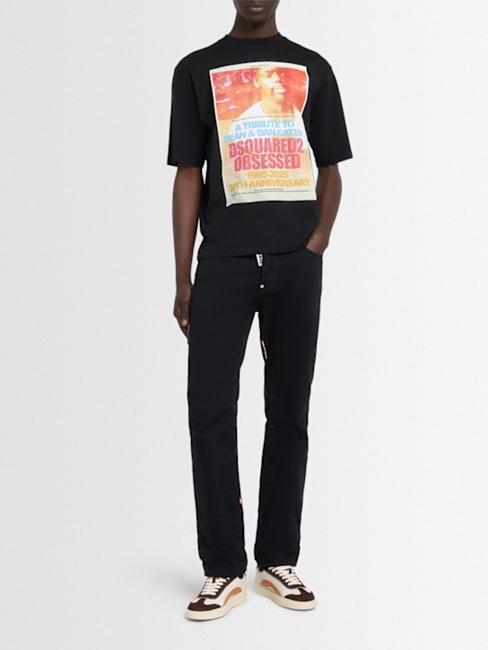 Dsquared2: T-Shirt aus Baumwolle - Schwarz - men_1 | Luisa Via Roma