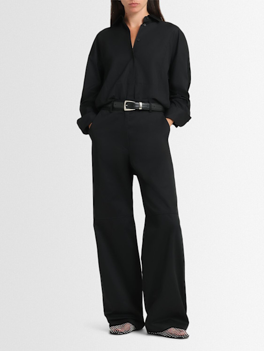 MSGM: High rise cotton straight pants - women_1 | Luisa Via Roma