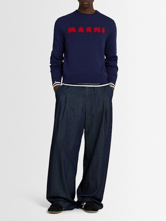 Marni: Round neck cotton sweater - men_1 | Luisa Via Roma