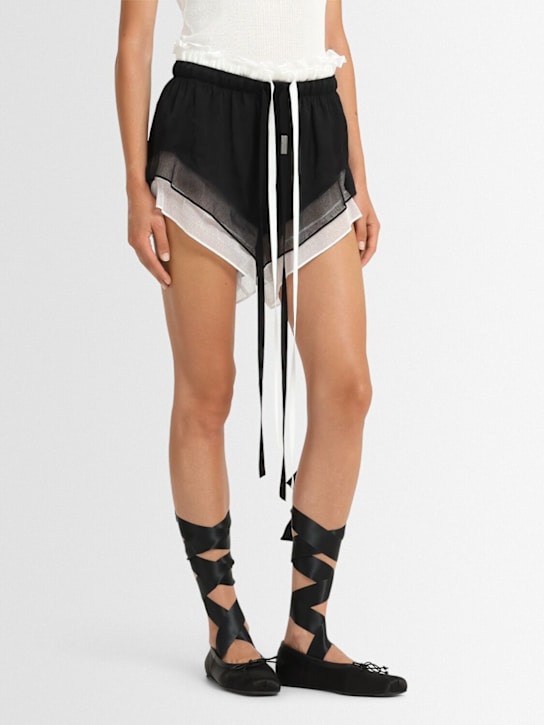 Ann Demeulemeester: Paloma satin ballerina flats - Black - women_1 | Luisa Via Roma