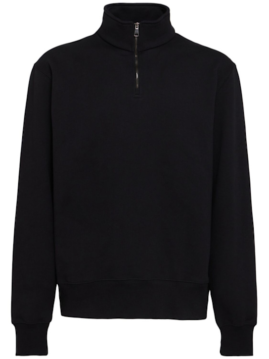 The Core: Sweat-shirt en coton à demi-zip - Noir - men_0 | Luisa Via Roma
