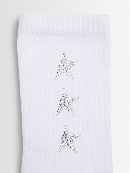 Golden Goose: Side stars cotton blend socks - White - women_1 | Luisa Via Roma