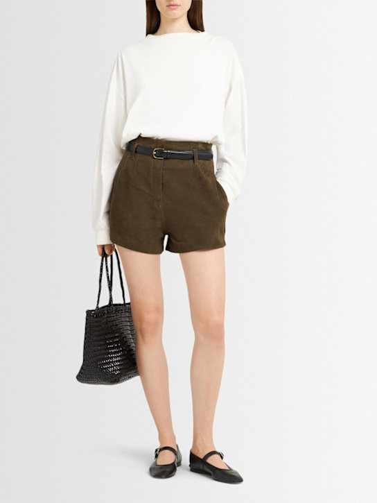The Frankie Shop: Lise suede shorts - women_1 | Luisa Via Roma