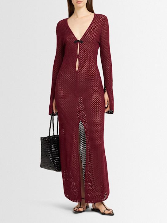 The Garment: Tanzania organic cotton long dress - Burgundy - women_1 | Luisa Via Roma