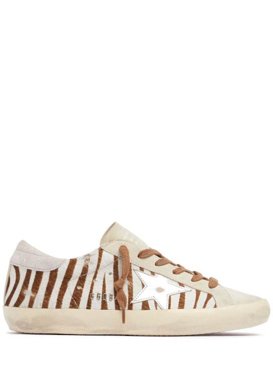 Golden Goose: Sneakers Super Star de piel efecto potro y ante - women_0 | Luisa Via Roma