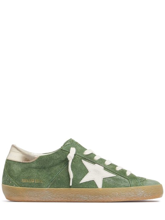 Golden Goose: Super Star laminated suede sneakers - women_0 | Luisa Via Roma
