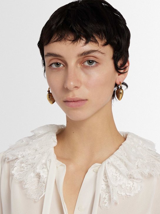Chloé: Victorian heart hoop earrings - women_1 | Luisa Via Roma