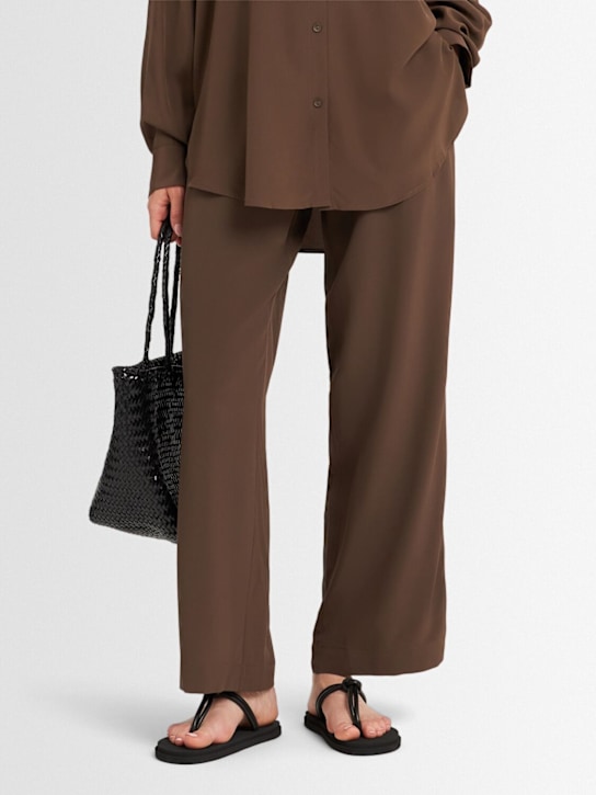 Emme Parsons: 10mm Knot leather & rubber pool slides - women_1 | Luisa Via Roma