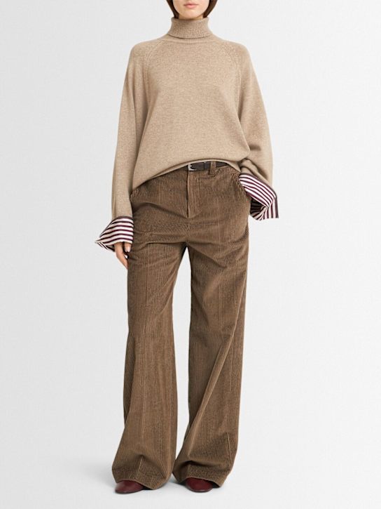 Brunello Cucinelli: Cashmere turtleneck sweater - Brown - women_1 | Luisa Via Roma