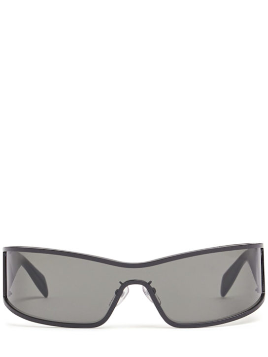 Blumarine: Occhiali da sole a maschera Slim in acetato - Nero/Grigio - women_0 | Luisa Via Roma