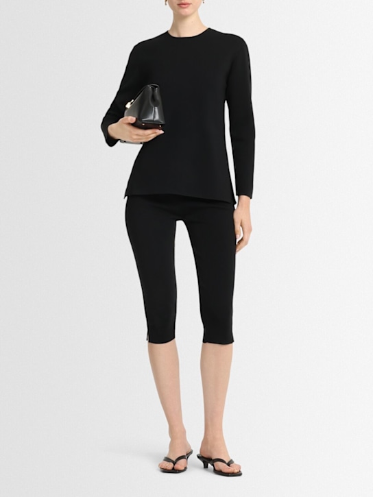 Toteme: Compact knit capri pants - women_1 | Luisa Via Roma