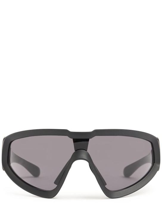 Moncler: Wrapid futuristic shape sunglasses - Black/Smoke - men_0 | Luisa Via Roma