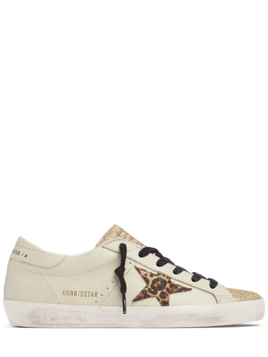 Golden Goose: Super Star pony hair leather sneakers - Beige - women_0 | Luisa Via Roma