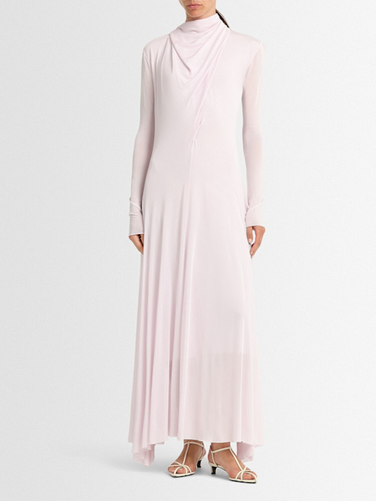 Jil Sander: Light viscose jersey long dress - Light Pink - women_1 | Luisa Via Roma