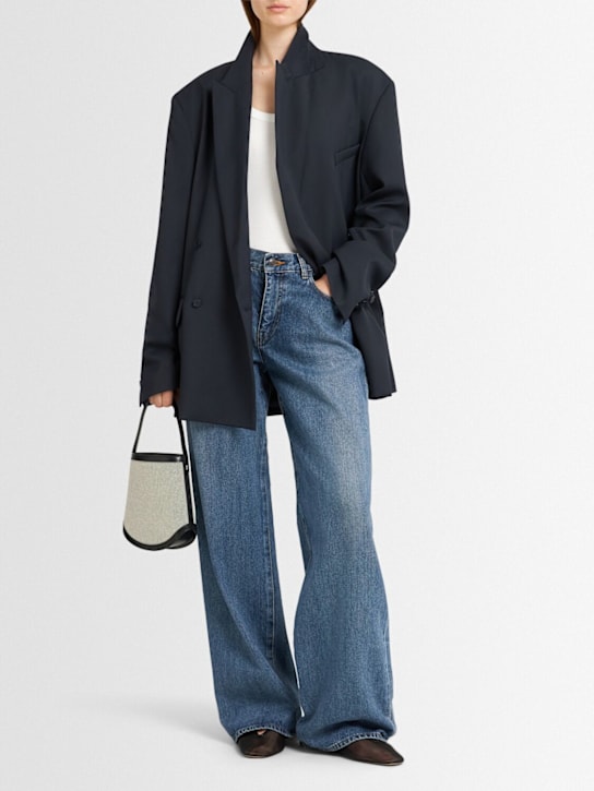 The Frankie Shop: Newark double breast wool blend blazer - women_1 | Luisa Via Roma