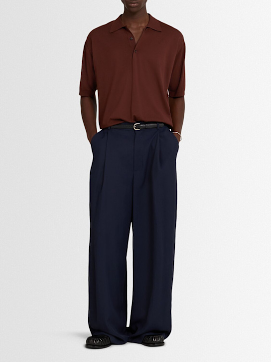 Auralee: Super high gauge cotton knit polo - men_1 | Luisa Via Roma