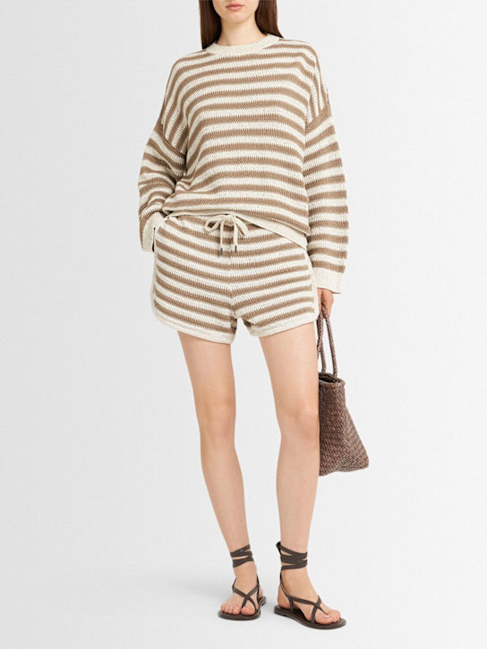 Brunello Cucinelli: Cotton blend sweater - Beige/Brown - women_1 | Luisa Via Roma