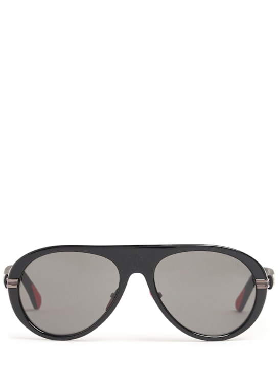 Moncler: Navigaze bold aviator sunglasses - Black/Smoke - men_0 | Luisa Via Roma
