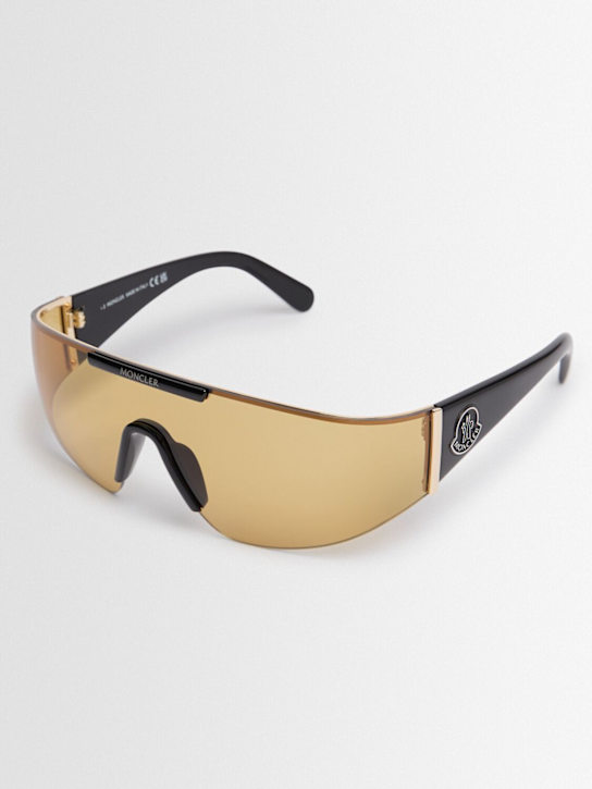 Moncler: Ombrate mask metal sunglasses - Black/Brown - men_1 | Luisa Via Roma