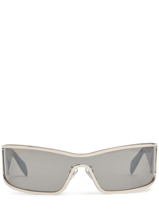 Blumarine: Occhiali da sole a maschera Slim in acetato - Silver/Mirror - women_0 | Luisa Via Roma