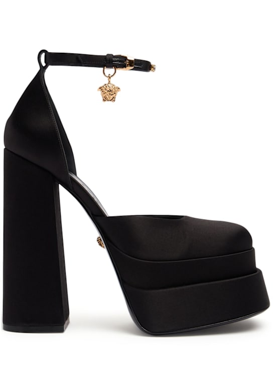 155mm Platform satin pumps - Thumbnail 1