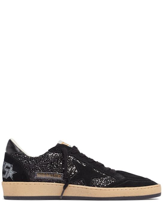 Golden Goose: Ballstar glittered sneakers - Black - women_0 | Luisa Via Roma