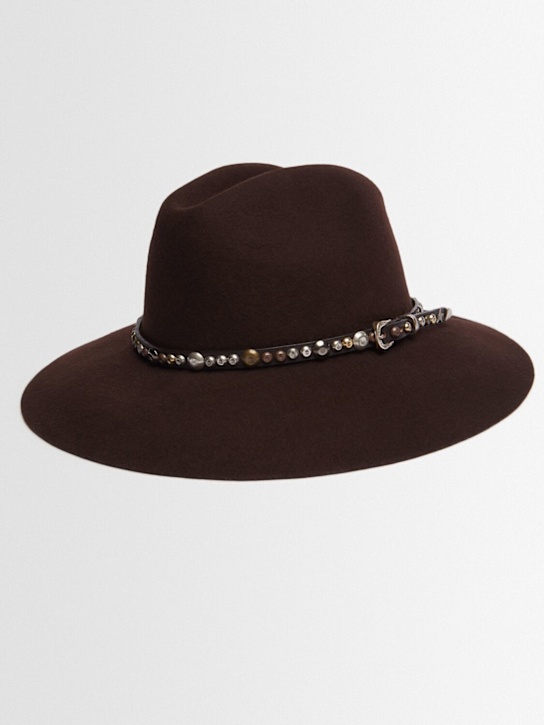 Golden Goose: Golden Fedora felt hat - Brown - men_1 | Luisa Via Roma