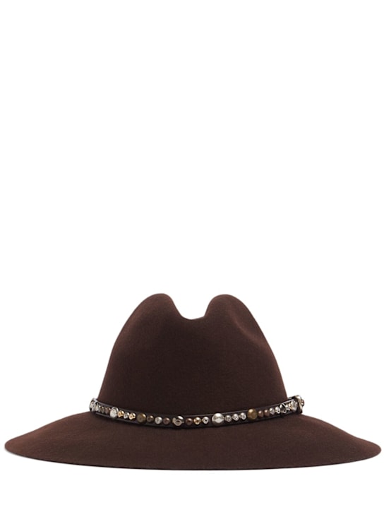 Golden Goose: Golden Fedora felt hat - Brown - men_0 | Luisa Via Roma