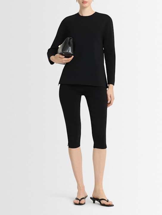 Toteme: Compact knit sweater - Black - women_1 | Luisa Via Roma