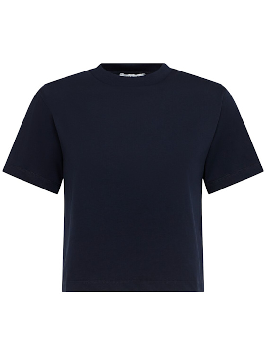 Annagreta: Greta クロップドコットンTシャツ - ブルー - women_0 | Luisa Via Roma