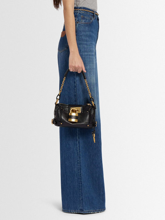 Chloé: Small Paddington leather shoulder bag - Black - women_1 | Luisa Via Roma
