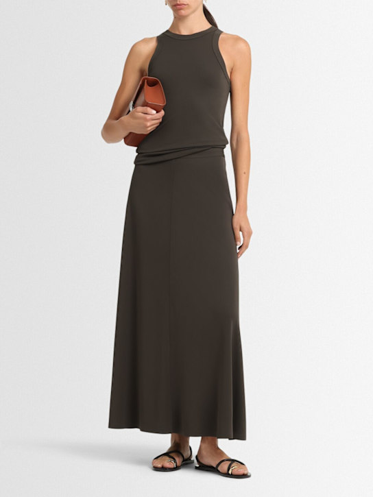Toteme: Fluid jersey midi skirt - Pepper - women_1 | Luisa Via Roma