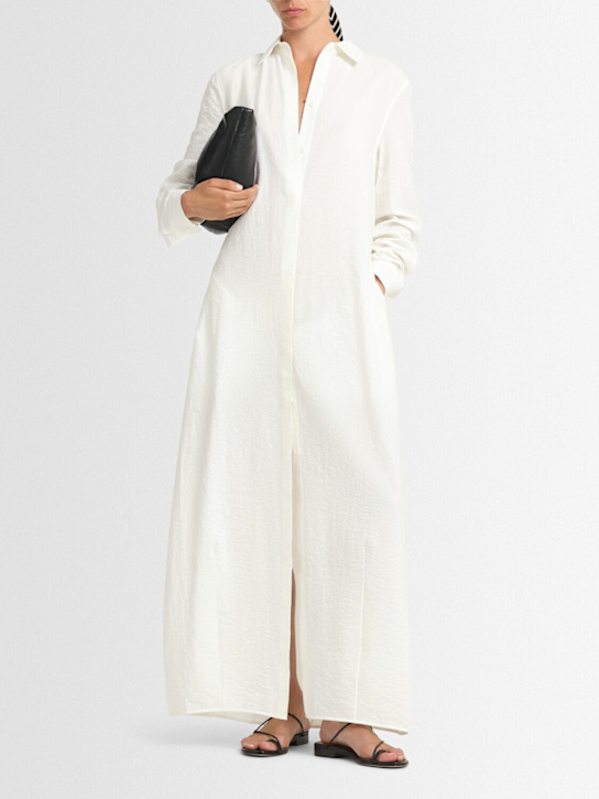 Toteme: Vestito chemisier lungo Parachute - Bianco - women_1 | Luisa Via Roma