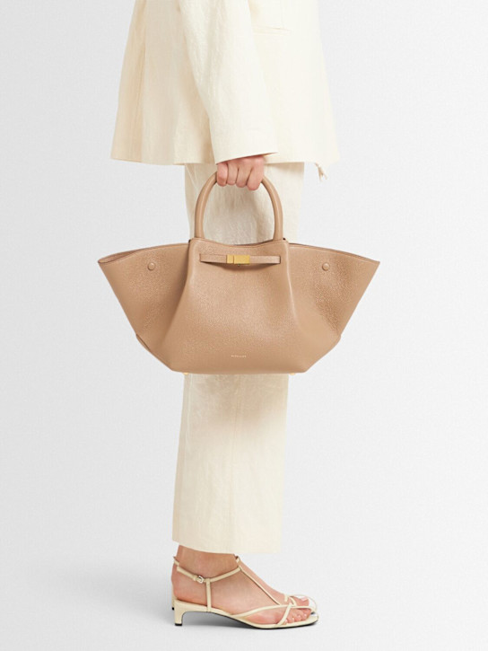 DeMellier: The Midi New York grain leather bag - Dark Sand - women_1 | Luisa Via Roma