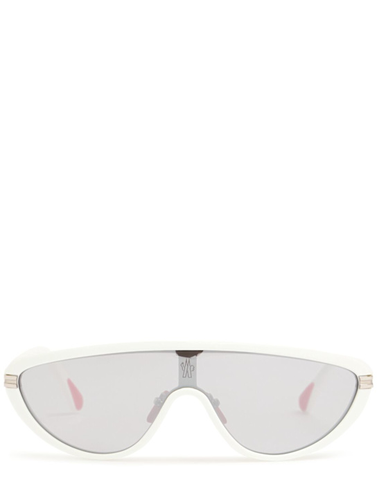 Moncler: Vitiesse mask sunglasses - White/Mirror - men_0 | Luisa Via Roma