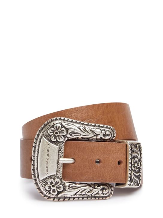 Golden Goose: Lace washed leather belt - women_0 | Luisa Via Roma