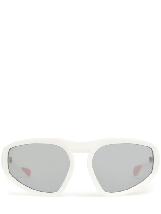 Moncler: Pentagra futuristic shape sunglasses - White/Mirror - men_0 | Luisa Via Roma