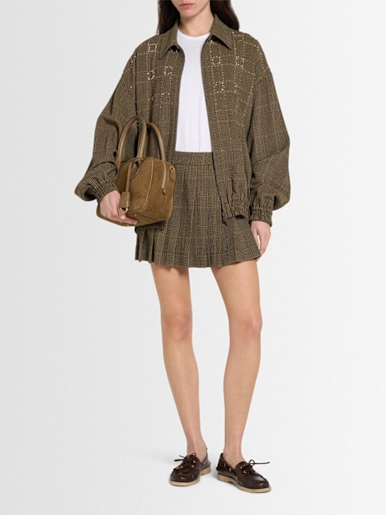 Golden Goose: Journey pleated wool skirt - Brown/Beige - women_1 | Luisa Via Roma