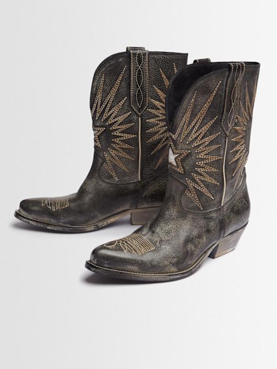 Golden Goose: Wish star low leather boots - women_1 | Luisa Via Roma