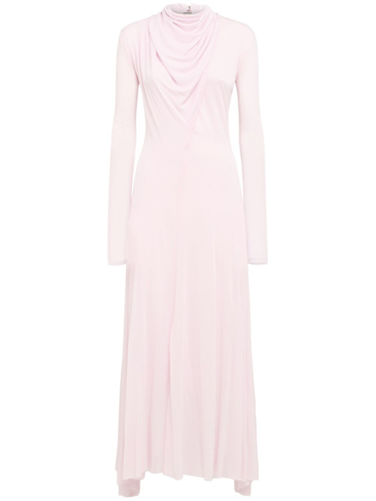 Jil Sander: Light viscose jersey long dress - Light Pink - women_0 | Luisa Via Roma