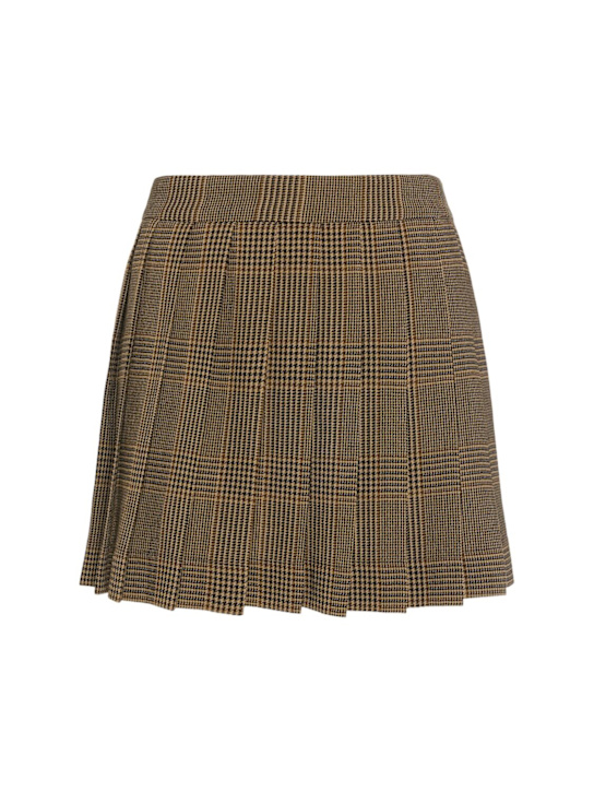 Golden Goose: Journey pleated wool skirt - Brown/Beige - women_0 | Luisa Via Roma