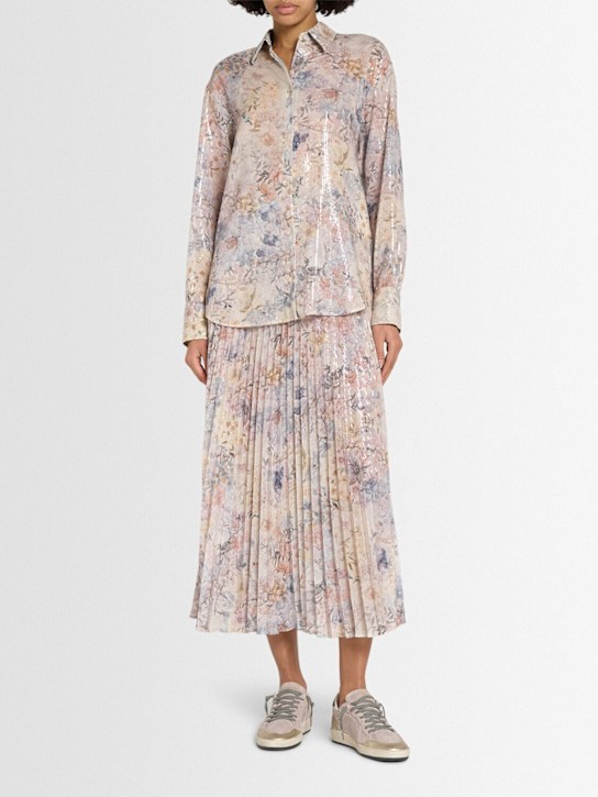 Golden Goose: Journey marysole sequined tech shirt - Pastel Flowers - women_1 | Luisa Via Roma
