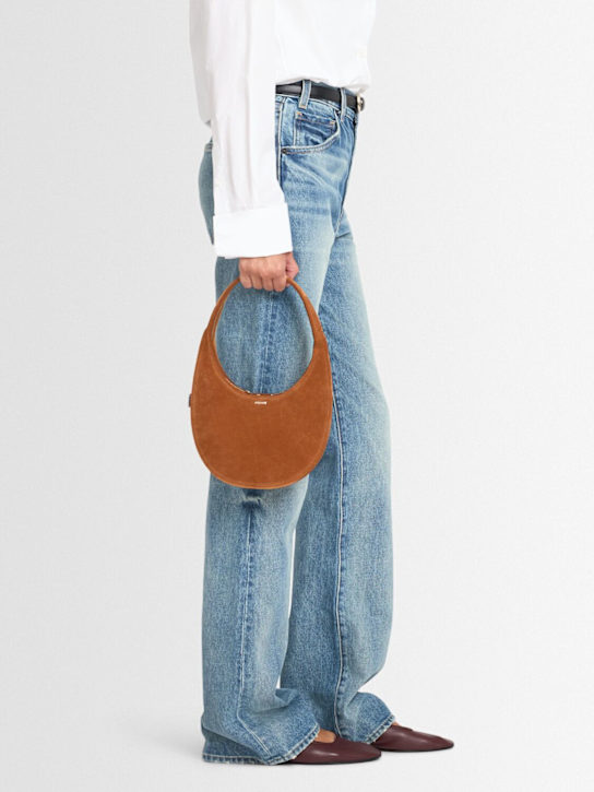 Coperni: Mini Double Swipe suede gusset bag - women_1 | Luisa Via Roma