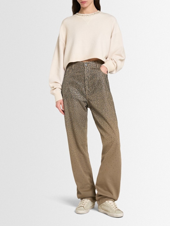 Golden Goose: Journey Kim cotton blend pants - Pale Khaki - women_1 | Luisa Via Roma