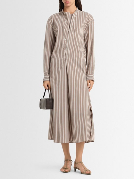Gusset collar cotton & silk midi dress - Thumbnail 2