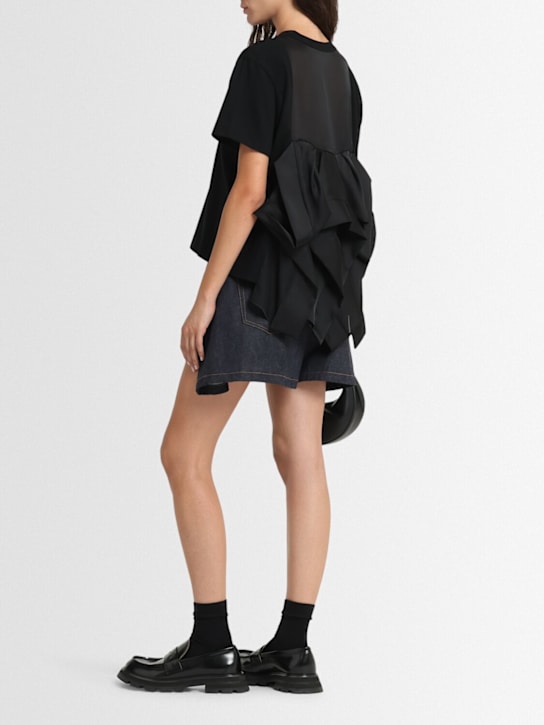 Sacai: In jersey di cotone - Nero - women_1 | Luisa Via Roma