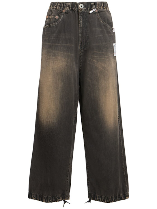 Mihara Yasuhiro: Light cotton wide jeans - Black - men_0 | Luisa Via Roma