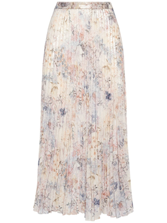 Golden Goose: Journey printed tech plissé skirt - women_0 | Luisa Via Roma